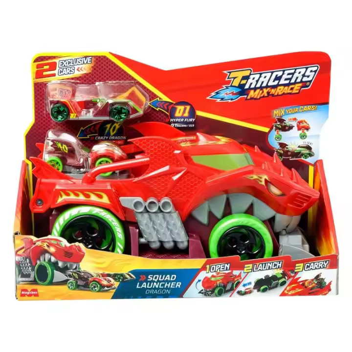 T-Racers Mix 'N Racer Camión Dragón con Lanzador Rojo 38925 MAGIC BOX - 1