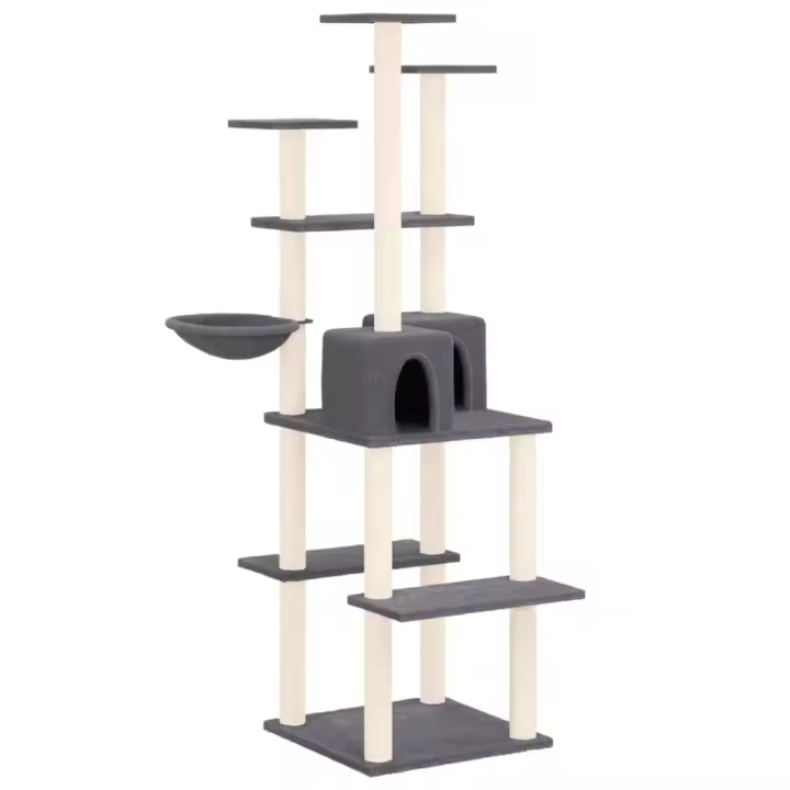 Rascador para Gatos con postes de ISAL gris Obscura 167 cm - 1