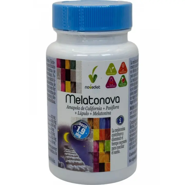 Melatonova con Melatonina de 1.9mg y plantas de Novadiet - 1