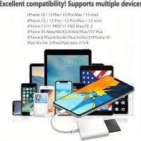 Lector De Tarjeta De Memoria Para iPhone Adaptador SD TF a 8Pin Lector De Cámara OTG Cable De Datos Compatible Con iPhone 14 13 12 - details 6