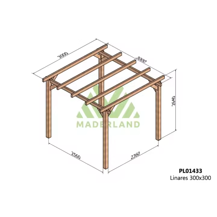 Pérgola de Madera Laminada Linares (Maderland) - Gardeneas - 1