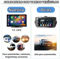 Pantalla Coche Carplay y Android Auto Inalambrico de 9 Pulgadas con Mando a Distancia, Pantalla para Coche IPS HD Sin Instalación, Admite Cámara Trasera/Bluetooth/SIRI/Asistencia de Voz/USB/TF/FM/AUX () - details 3
