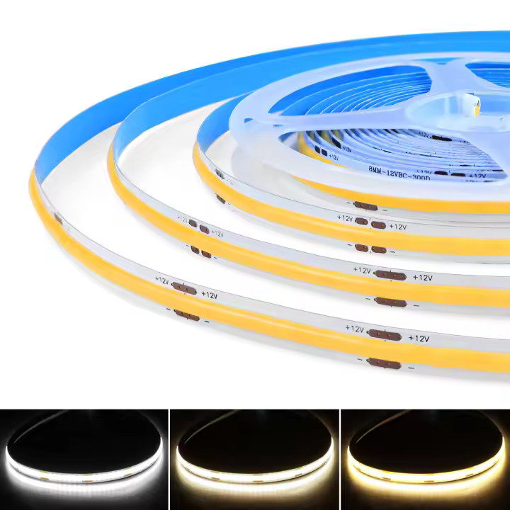 Tiras LED COB Flexibles 5M 10M Alta Densidad 3000K 4000K 6000K Dimmables 12V 24V Para Iluminación De Habitaciones - 1