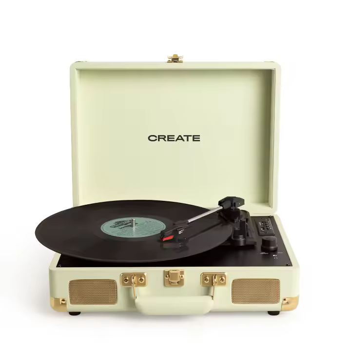 CREATE - RECORD PLAYER POP - Tocadiscos portátil de maletín con Bluetooth USB, SD, MicroSD y Mp3 - 1