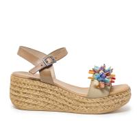 Sandalias plataforma mujer PORRONET 3039-010 SANDALIA CUÑA PLATAFORMA FRUTAS TAUPE 32122 24V - details 2