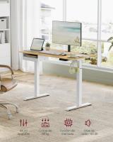 Escritorio eléctrico ajustable en altura, 60x120 cm, ajuste continuo, con 4 memorias de altura, toma de enchufe, usb integrado, disponible en blanco, marrón rústico y roble - details 14
