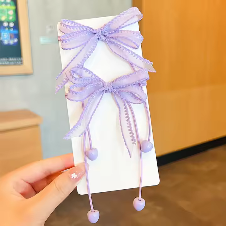 2PCS Accesorios Para El Cabello De Niñas Lindos Y Elásticos Serie Cartoon Nueva Headwear Infantil Princesa Para Niñas - 1