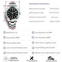 Reloj De Pulsera Mecánico Para Hombre PAGANI DESIGN Lujo Esmeralda Verde Cristal De Esmeralda Automático NH35A Acero Inoxidable Deportivo Resistente Al Agua Luz Oscurecida - details 0
