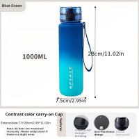 Botella Deportiva De 1000ml/33.8oz Con Gradiente Y Tapón De Plegado BPA-Free PC Para Gimnasio/Ciclismo/Corrida/Pescar Escolar/Cumpleaños Regalo - details 1
