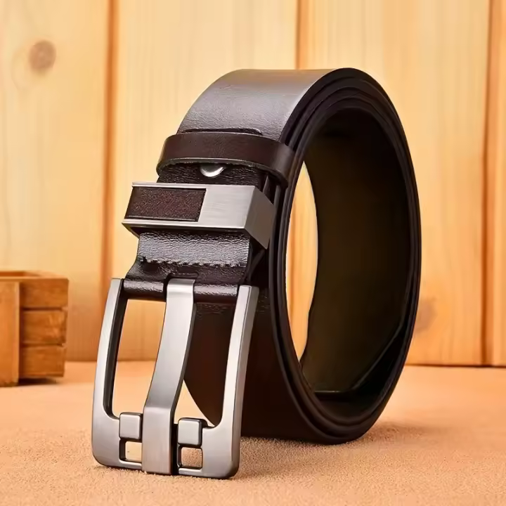 Cinturón De Cuero Genuino Para Hombres Con Hebilla De Alta Calidad Estilo Casual Cowboy Moda Negocios Cinturones De Cuero De Vaca - 1
