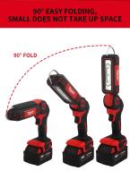 Lámpara De Trabajo LED Milwaukee 18V Compacta Plegable Para Viajes Y Camping Luz Exterior Rotativa Eléctrica Familiar Emergencia Farol De Inundación - details 6