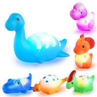 Juguetes de baño para bebés con luz intermitente y cambio de color flashing Dinosaurio inflable para niños Regalos de Navidad para niños normales productos con batería - details 0