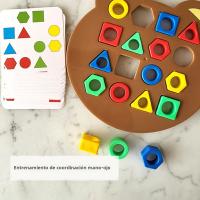 Juegos De Rompecabezas Educativos Para Niños Formas Geométricas Colores Tablero De Jigsaw Interacción Temprana Juguetes Unisex - details 3