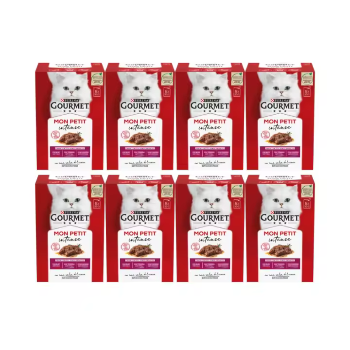 GOURMET - Mon Petit (48x50 gr) - Selección de Carnes (Buey, Ternera y Cordero) (8 Cajas de 6x50 gr) - 1