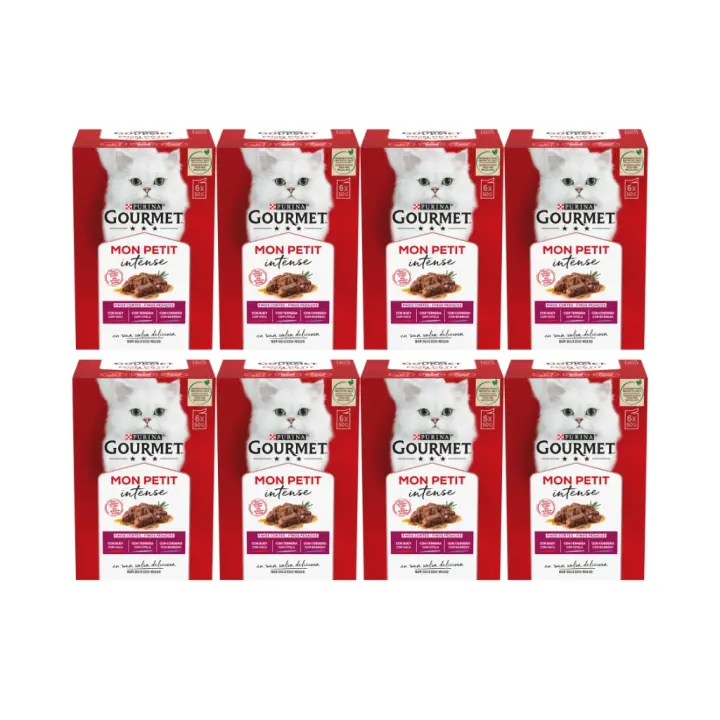 GOURMET - Mon Petit (48x50 gr) - Selección de Carnes (Buey, Ternera y Cordero) (8 Cajas de 6x50 gr) - 1