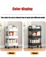 Organizador De Cocina Trolley De 3/4 Estante Con Ruedas Para Almacenamiento En Espacios Estrechos De Hogar Móvil Para Dormitorio Y Snacks - details 9
