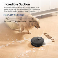 Proscenic Q8 MAX Robot Aspirador 4200 Pa, Navegación LiDAR, Autovaciado de Polvo, Autonomía 200 Min, Ideal para Hogares Grandes y con Mascotas, Control por Amazon Alexa, Google Home, Siri, IFTTT - details 4