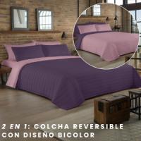 NATURALS - Colcha Bouti Reversible Bicolor - Microfibra Extrasuave - Relleno 100 Gramos (Cama 90/105 - 135/150 - 180) - Cubrecama Acolchado a Líneas - Ideal Primavera y Verano - Fabricado en España - details 1