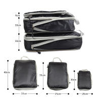 Cubos De Empaque Plegables Y Comprimibles Impermeables Para Viaje Bolsa De Almacenamiento De Nylon Organizador De Maleta Con Manillar Portátil - details 2