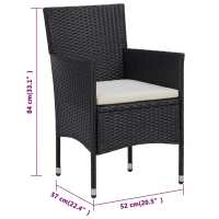 vidaXL Sillas de comedor de jardín 2 unidades ratán sintético negro - details 7