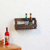 Estante De Vino De Miniatura Para Casa De Muñecas Decoración De Hogar Hecho De Madera Propiedades De Escena Montado En La Pared - details 4