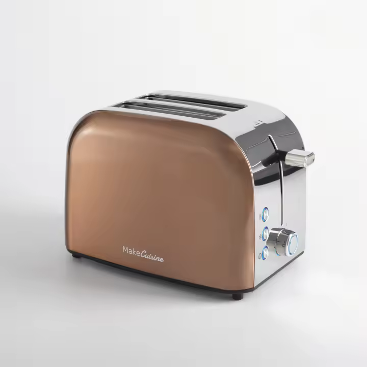 MakeCuisine - Tostador de diseño vintage Loft Inspire Collection. 2 ranuras de ancho XL. 900W. Función Descongelar/Recalentar/Cancelar. Accesorio para Bollería. Acero inox. Control regulable de tostado Indicador LED - 1