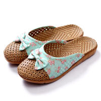 Sandalias De Verano Para Mujer Pantuflas De Playa Transpirables De Lino Plataforma Baja Casual Con Lazo Zapatos De Tacón Plano - details 1