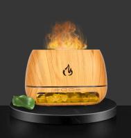 Simulated Flame Wood Grain Aromatherapy Machine Humidifier, Large Mist Essential Oil Diffuser with 7 Color Light - details 3