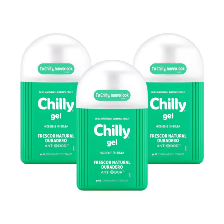 Chilly Pack de 3 Botes de Gel Íntimo Fórmula Fresca y Duradera 250 ml (750 ml en Total) - 1