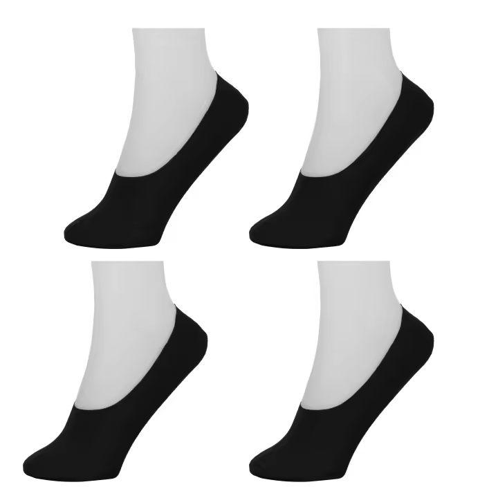 Geshop Yanoir 4 Pares Calcetines Medias Lycra Invisibles Recortables Mujer  Calcetines Medias Corte Bajo Transpirables Antideslizantes  Color Negro, Carne - 1