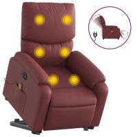 vidaXL Sillón de masaje elevable eléctrico cuero sintético Negro, Crema, Marrón Sillon Dormitorio Sillon Comodos Silla Relax Sillón Sofá - details 5