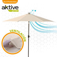 Sombrilla para jardín octogonal 32 luces LED inclinable Aktive - details 2