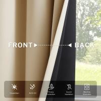 2pcs Cortinas Sólidas Modernas De 100% Negro Para Bloquear La Luz Para Sala De Estar Dormitorio Cocina Decoración De Hogar Privacidad - details 3