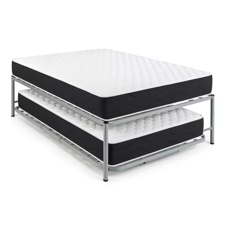 Pack Cama Nido Metálica GM con Somier Superior e Inferior | Ahorro de Espacio, Estructura Reforzada y 2 Colchones Viscoelásticos de 20 cm | Grupo Mamapla - 1