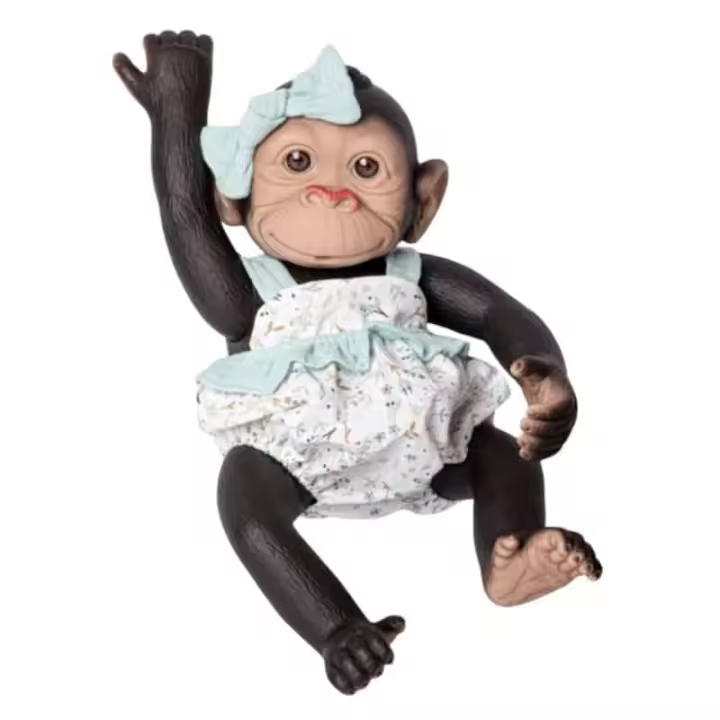 Mono reborn pelele celeste cuerpo de vinilo 35 cm 3344-CEL ROSA TOYS - 1