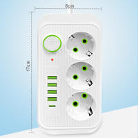 Cable De Extensión Eléctrico Con 3 Salidas De Corriente AC Y 4 USB 1 Tipo C Filtro De Red Alta Velocidad Adaptador De Carga Rápida Enchufe Europeo - details 10