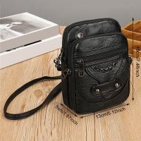 Bolso Pequeño De Cuero Suave Multifuncional Para Mujer Estilo Vintage Bolso Cruzado Monedero Teléfono Móvil Bolso De Mano - details 14