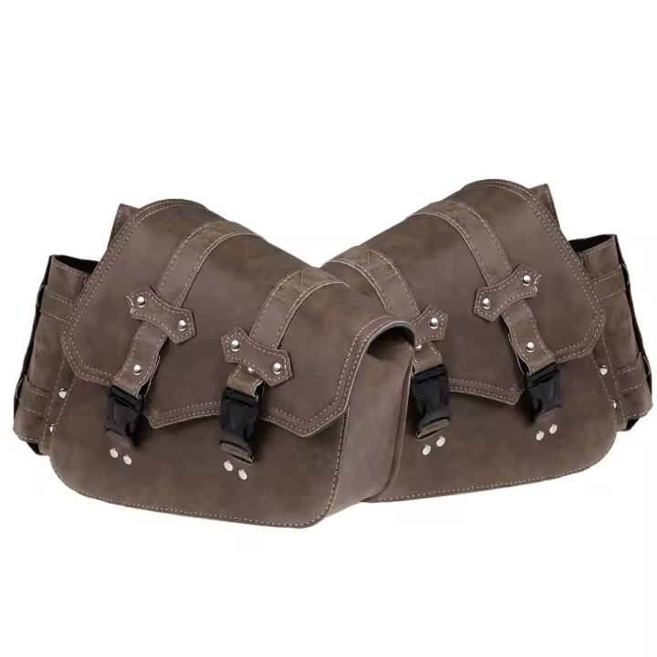 Bolsas De Silla Para Motocicleta Vintage Marrón Impermeables Almacenamiento De Equipaje Bolsa De Herramientas Para Cafe Racer Custom Chopper Bobber - 1