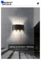 Luz De Pared LED Iluminada Hacia Arriba Y Abajo Impermeable Para Interior Y Exterior Iluminación Para Dormitorio Sala De Estar Pasillo - details 0