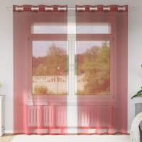 vidaXL Cortinas de gasa con ojales 2 uds 140x245 cm en color Gris claro/Marrón/Gris oscuro y más | protección solar decorativa para ventanas hogar oficina dormitorio fácil de instalar - details 3