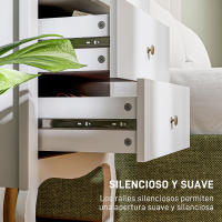 HOMCOM Cómoda con 4 Cajones Cómoda de Dormitorio Estilo Francés con Diseño Anti-vuelco Cajonera para Salón Pasillo 60x40x98,5 cm Blanco y Roble - details 2