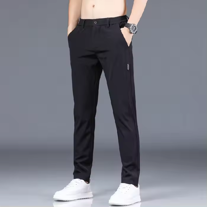 Pantalones Casuales Para Hombre Mingyu Verano Cintura Media Ajustados Elasticidad Negro Verde Gris Ligero Talla 28-38 - 1