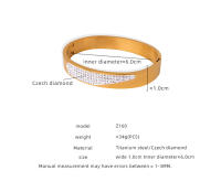 Pulsera de Maple inoxidable de Cristal Cuadrada circón de color circular de Doble forma pulsera de Puño simple de Oro para Mujeres accesorios de joyería - details 1