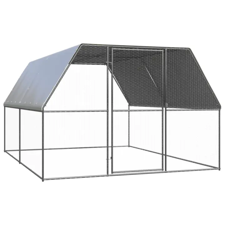 vidaXL Jaula Gallinero de Exterior Corral de Gallinas Pollos Acero Galvanizado Dimensiones 2 x 4 x 2 m,  3 x 4 x 2 m,  2 x 6 x 2 m y mas - 1