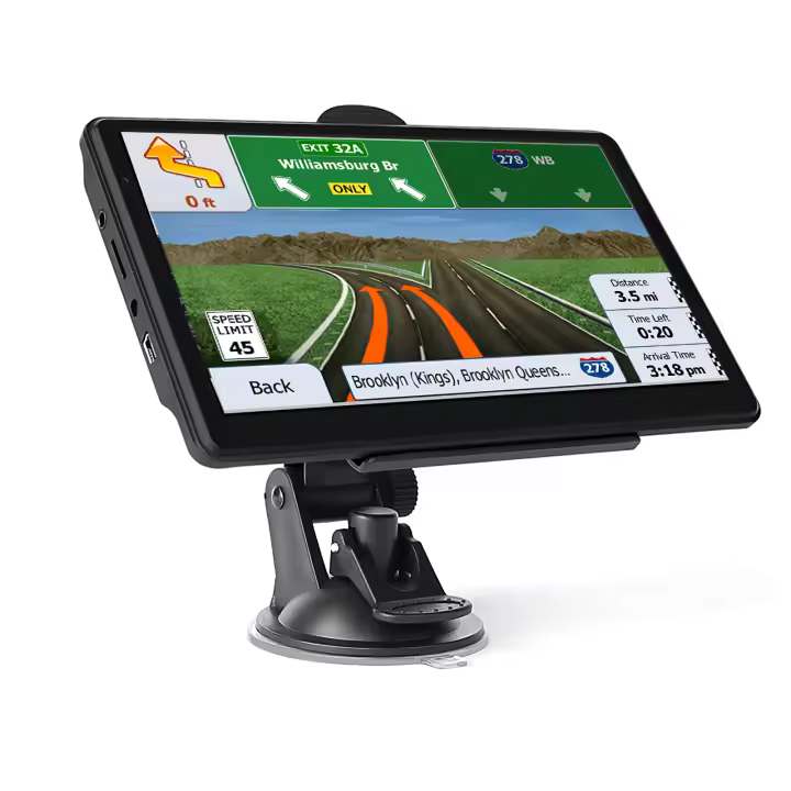 Navegador GPS con pantalla táctil de 7 pulgadas para coche, parasol para camión, Sat 256M + 8G, mapa de Europa, navegación GPS, dirección de giro por voz,Pantalla táctil,Sintonizador de radio,Reproductores MP3 / MP4,Teléfono móvil - 1