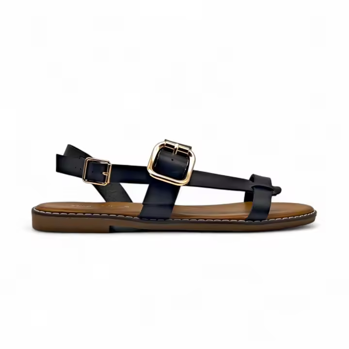 Calzados soraia✨ Sandalias Planas de Mujer con Pulsera Ajustable – Diseño de Tiras Cruzadas Elegantes – Zapatos de Verano Cómodos y Versátiles para Diario, Playa, Paseo o Fiesta ✨ Liso Bohemio - 1
