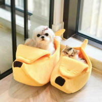 Cama Para Gato En Forma De Plátano Casa Cozy Y Divertida Almohadilla De Gato Caliente Duradera Portátil Jaula Para Mascotas Colores Variados Suministros Para Gatos - details 2