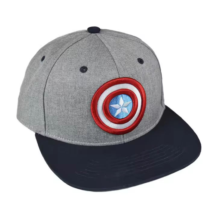 Gorra Capitán América Gris Ajustable para Hombre con Bordado de Alta Calidad - 1