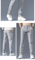 Pantalones Casuales Para Hombre Primavera Otoño 2025 Nuevo Ajustados De Cintura Elástica Color Sólido Negocios Pantalones Talla Media - details 10