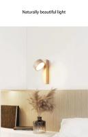 Lámpara De Pared De Estilo Japonés Con Interruptor De Tiraje Luz LED Rotable Madera Nogal Suave Para Dormitorio Y Sala - details 3